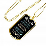 Daddy From Baby Bump Can You Feel Me I Am Wriggle And Kick Dog Tag Pendant Necklace - First Time Dad Gift - Dog Tag (Gold Plated)