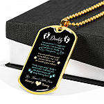 Daddy From Baby Bump Can You Feel Me I Am Wriggle And Kick Dog Tag Pendant Necklace - First Time Dad Gift - Dog Tag (Gold Plated)