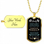 Daddy From Baby Bump Can You Feel Me I Am Wriggle And Kick Dog Tag Pendant Necklace - First Time Dad Gift - Dog Tag (Gold Plated)
