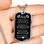Daddy From Baby Bump Can You Feel Me I Am Wriggle And Kick Dog Tag Pendant Necklace - First Time Dad Gift - Dog Tag (Silver)