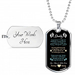 Daddy From Baby Bump Can You Feel Me I Am Wriggle And Kick Dog Tag Pendant Necklace - First Time Dad Gift - Dog Tag (Silver)