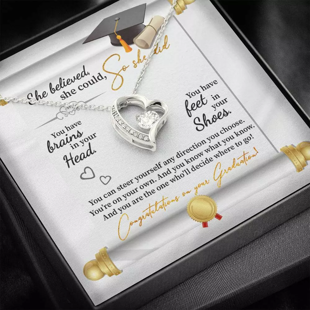 She Believed She Could So She Did Congratulations On Your Graduation Forever Love Necklace
