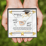 She Believed She Could So She Did Congratulations On Your Graduation Joined Interlocking Hearts Necklace