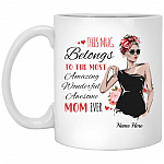 Personalized Best Mom Ever, White, 11 oz. White Mug