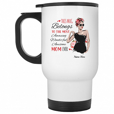 14 oz. White Travel Mug