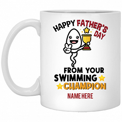 Personalized Funny Fathers Day, White, 11 oz. White Mug