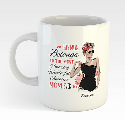 Alternative view of Personalized Best Mom Ever Coffee Mug - This Mug Belongs to Fashionable Mom Travel Bottle