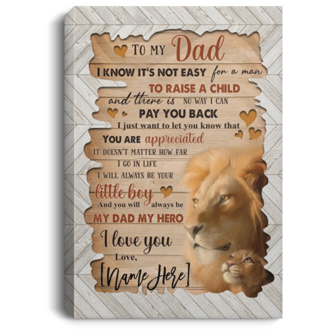 Personalized to My Dad I Know, White, 0.75'' Framed Canvas