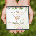 To The Mother Of The Bride On This Day I Will Join Your Family Tree From Groom Interlocking Hearts Pendant Necklace