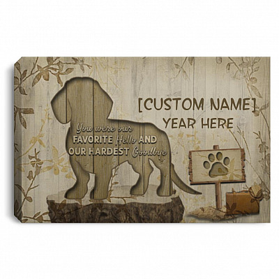 Personalized Dachshund Canvas, White, 0.75'' Framed Canvas