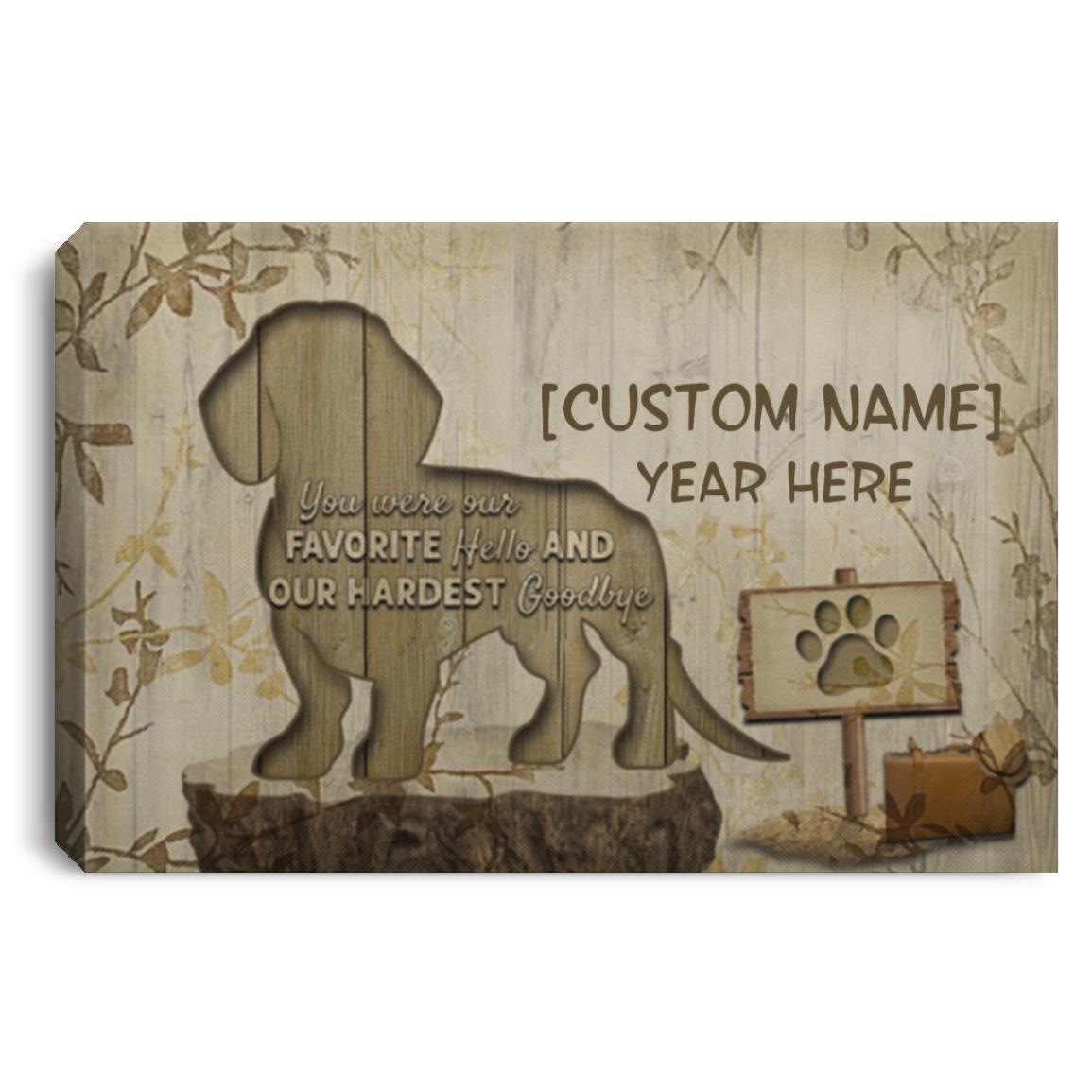 Personalized Dachshund Canvas, White, 0.75'' Framed Canvas