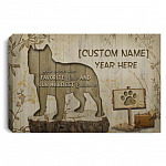 Personalized Pitbull canvas, White, 0.75'' Framed Canvas