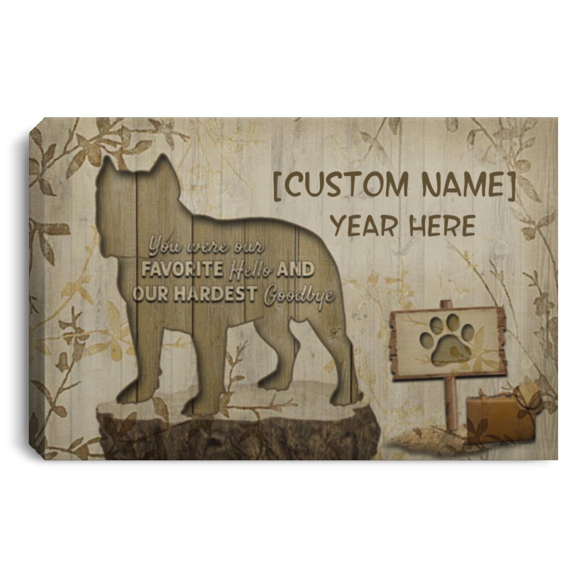 Personalized Pitbull canvas, White, 0.75'' Framed Canvas