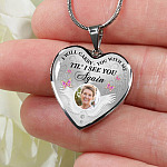 Personalized Custom Photo I Will Carry You With Me Till I See You Again Memorial Picture Heart Pendant Necklace Personalized Custom Photo I Will Carry You With Me Till I See You Again Memorial Picture Heart Pendant Necklace