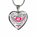 Personalized The Moment Your Heart Stopped Mine Changed Forever I Miss You Heart Pendant Necklace - Bangle