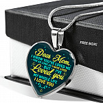 Dear Mom I Know You've Loved Me For As Long As I Have Lived But I've Loved You Heart Pendant Necklace - Bangle
