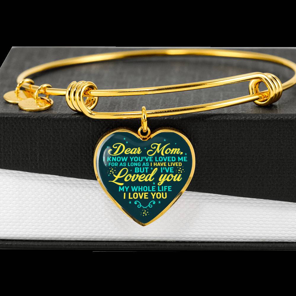 Dear Mom I Know You've Loved Me For As Long As I Have Lived But I've Loved You Heart Pendant Necklace - Bangle