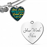 Dear Mom I Know You've Loved Me For As Long As I Have Lived But I've Loved You Heart Pendant Necklace - Bangle