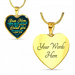 Dear Mom I Know You've Loved Me For As Long As I Have Lived But I've Loved You Heart Pendant Necklace - Bangle