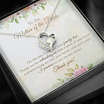 To The Mother Of The Bride On This Day I Will Join Your Family Tree From Groom Forever Love Heart Pendant Necklace