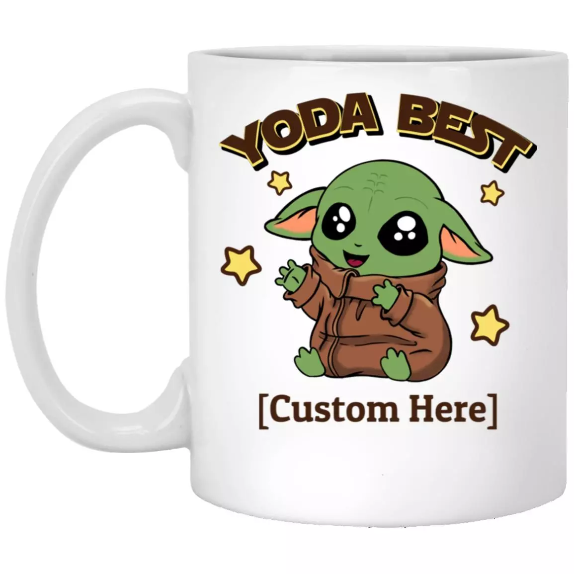 Personalized Yoda Best Ceramic, White, 11 oz. White Mug