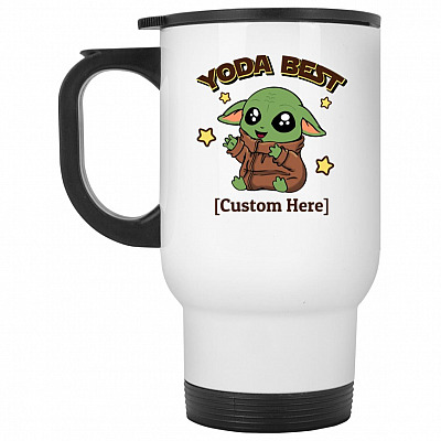 14 oz. White Travel Mug