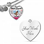 Personalized Photo Someone Asked Me If I Missed You I Didn't Answer Butterfly Luxury Heart Pendant Necklace - Bangle