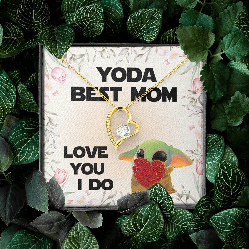 Baby Yoda Best Mom Love You I Do Forever Love Pendant Necklace - Yoda Mother's Day Necklace