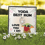 Baby Yoda Best Mom Love You I Do Forever Love Pendant Necklace - Yoda Mother's Day Necklace