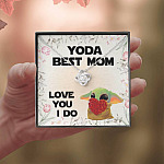 Baby Yoda Best Mom Love You I Do Love Knot Pendant Necklace - Yoda Mother's Day Necklace