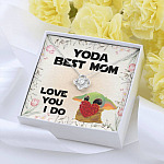 Baby Yoda Best Mom Love You I Do Love Knot Pendant Necklace - Yoda Mother's Day Necklace