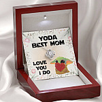Baby Yoda Best Mom Love You I Do Love Knot Pendant Necklace - Yoda Mother's Day Necklace