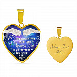 Remembering You Is Easy I Do It Everyday Missing You Is a Heartache Sympathy Heart Pendant Necklace - Bangle