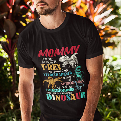 Alternative view of Mommy You're Strong As T-Rex T-Shirt - Mother's Day Shirt