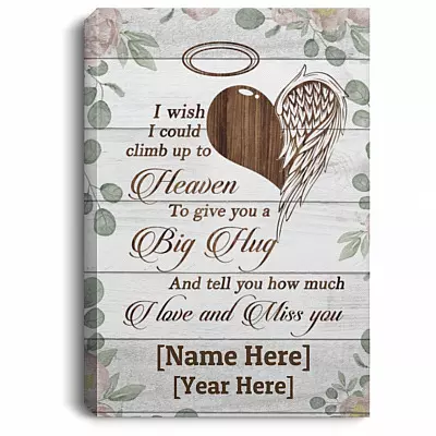 Personalized I Wish, White, 0.75'' Framed Canvas