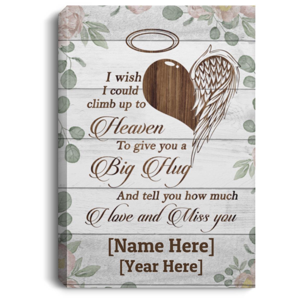 Personalized I Wish, White, 0.75'' Framed Canvas