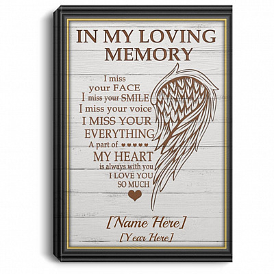 Personalized In My Loving, White, 0.75'' Framed Canvas