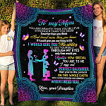 1VT. Daughter To My Mom You Are Braver blanket mockup