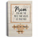 Personalized Mom You, White, 0.75'' Framed Canvas Personalized Mom You, White, 0.75'' Framed Canvas