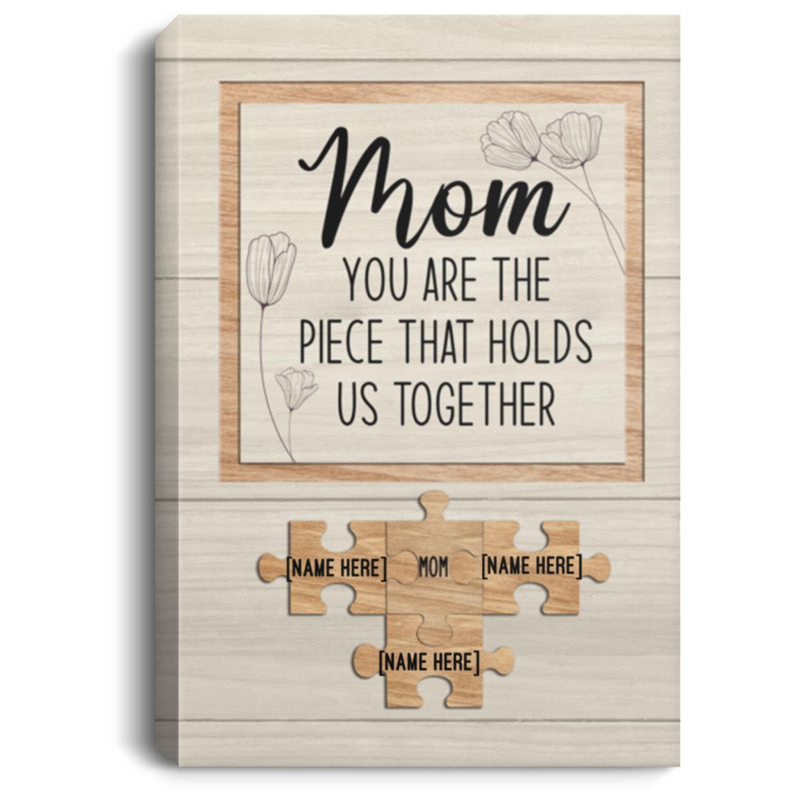 Personalized Mom You, White, 0.75'' Framed Canvas Personalized Mom You, White, 0.75'' Framed Canvas
