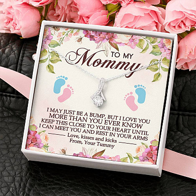 To My Mommy I May Just Be A Bump But I Love You More Than You Ever Know Alluring Beauty Necklace Necklace
