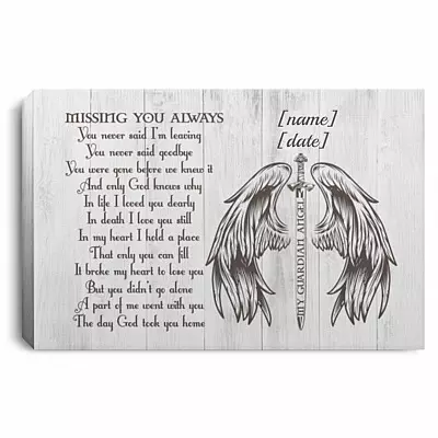 Personalized Missing You Always, White, 0.75'' Framed Canvas