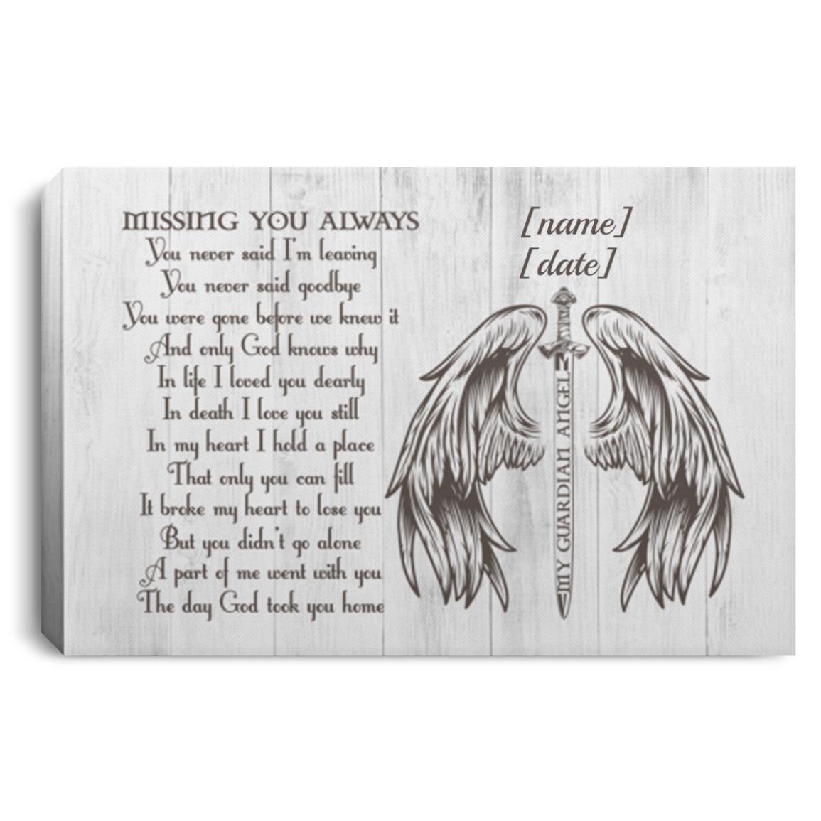 Personalized Missing You Always, White, 0.75'' Framed Canvas