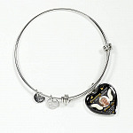 Personalized Photo Remembering You Is Easy I Do It Everyday Sympathy Heart Pendant Necklace - Bangle