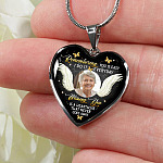 Personalized Photo Remembering You Is Easy I Do It Everyday Sympathy Heart Pendant Necklace - Bangle