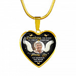 Personalized Photo Remembering You Is Easy I Do It Everyday Sympathy Heart Pendant Necklace - Bangle