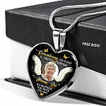 Personalized Photo Remembering You Is Easy I Do It Everyday Sympathy Heart Pendant Necklace - Bangle