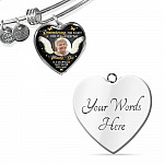 Personalized Photo Remembering You Is Easy I Do It Everyday Sympathy Heart Pendant Necklace - Bangle