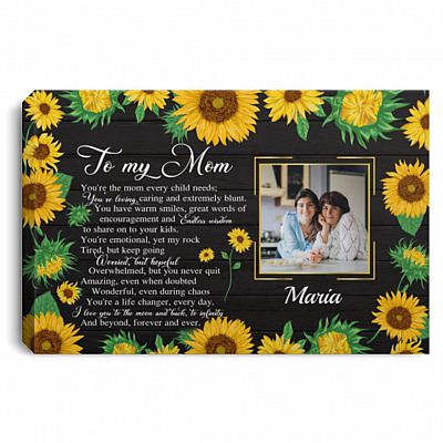 Personalized Photo To My, White, 0.75'' Framed Canvas