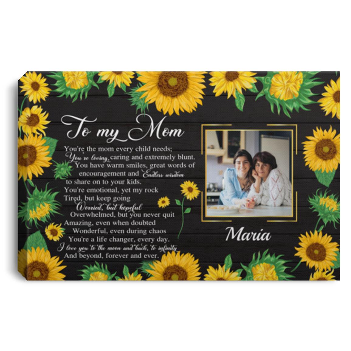 Personalized Photo To My, White, 0.75'' Framed Canvas